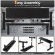 Heavy duty weight bench components showing easy assembly steps for 600 LBS capacity and adjustable height options.